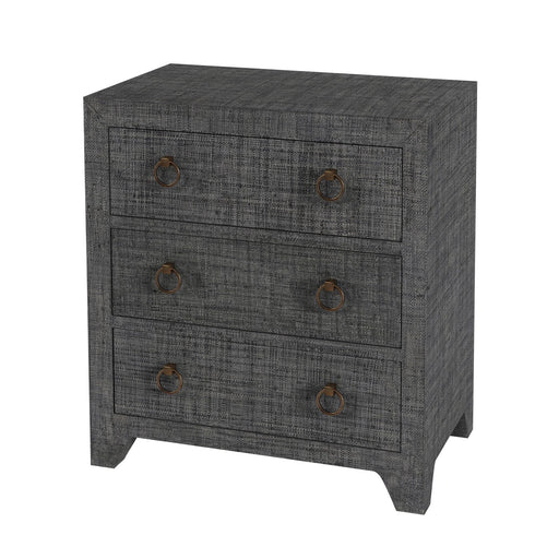 Butler Specialty Company Bar Harbor Charcoal Raffia 3 Drawer Nightstand, Charcoal 5667420