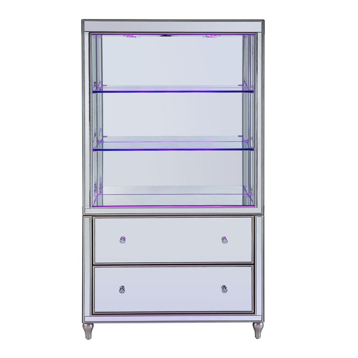 Acme Furniture Dominic Bookcase in Mirrored w/LED Finish 92850