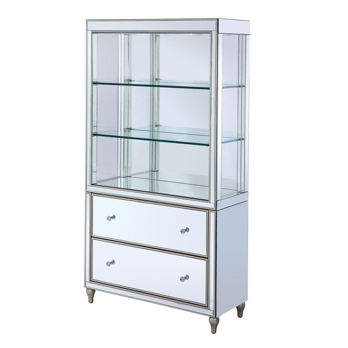 Acme Furniture Dominic Bookcase in Mirrored w/LED Finish 92850