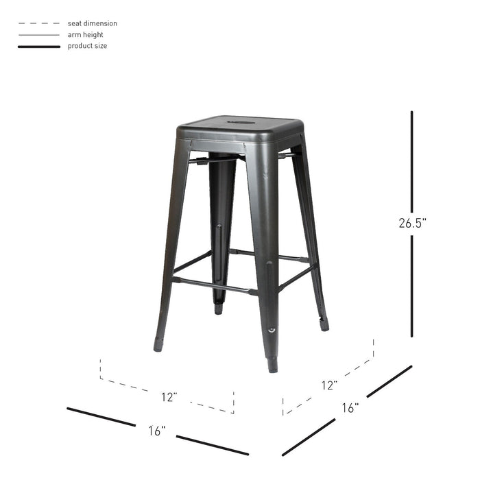 New Pacific Direct Metropolis Metal Backless Counter Stool, Set of 4 938626-GM