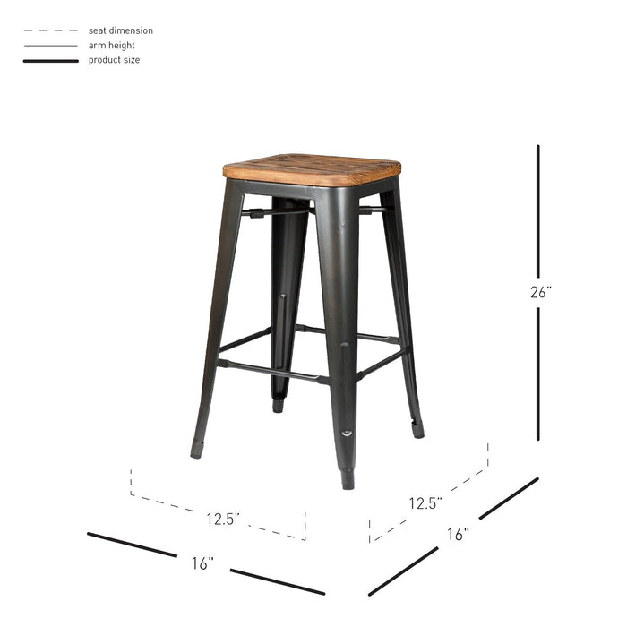 New Pacific Direct Metropolis Backless Counter Stool, Set of 4 938627-GM