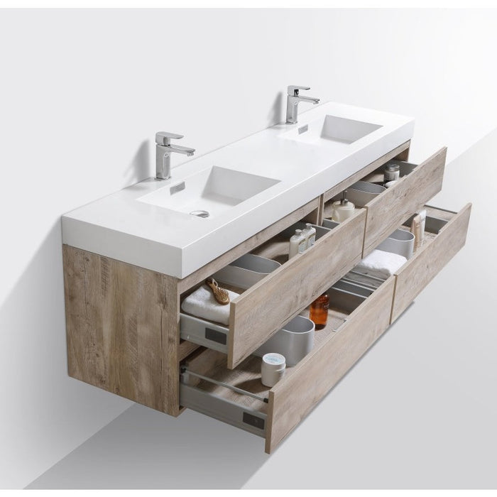 KubeBath Bliss Double Sink Wall Mount Modern Bathroom Vanity