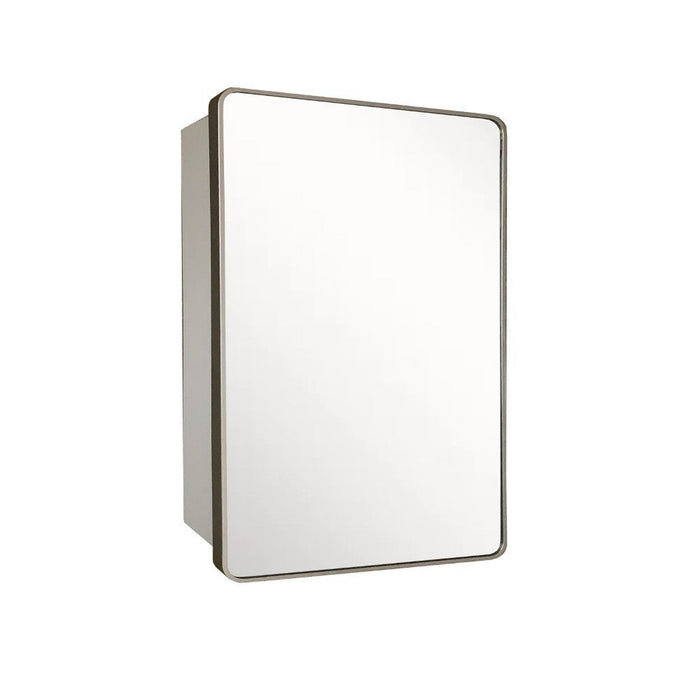 Bellaterra Home 29" x 18" Silver Rectangle Wall-Mounted Steel Framed Mirror Medicine Cabinet