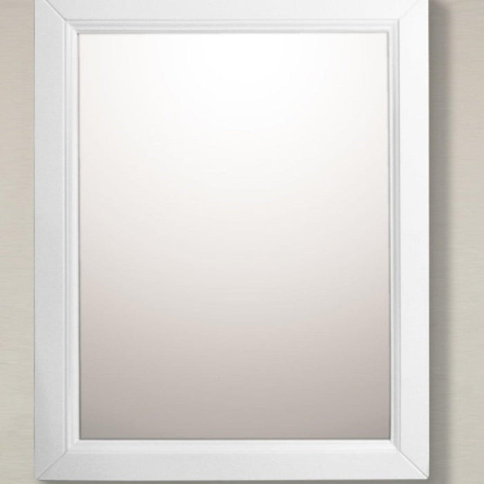 Bellaterra Home 30" x 36" White Rectangle Wall-Mounted Solid Wood Framed Mirror Medicine Cabinet