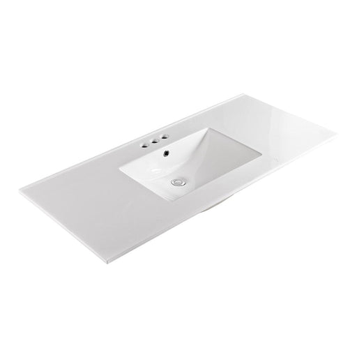Bellaterra Home 49" x 22" Ceramic Three Hole Vanity Top With Integrated Rectangular Sink and Overflow