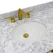 Bellaterra Home Trento 61" 4-Door 3-Drawer Dark Gray Freestanding Vanity Set With Ceramic Double Undermount Oval Sink and White Carrara Marble Top