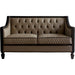 Benzara Leatherette Loveseat With 3 Accent Pillows And Button Tufting, Beige BM250199