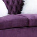Benzara Loveseat With 2 Pillows And Foam Seating, Purple BM266439