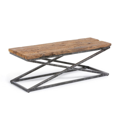 Park Hill Collection Lodge Railway Wood and Iron Coffee Table EFT06056