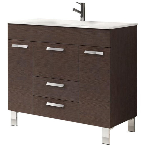 Eviva Venus 36" Modern Bathroom Vanity Wall Mount with White Integrated Porcelain Sink