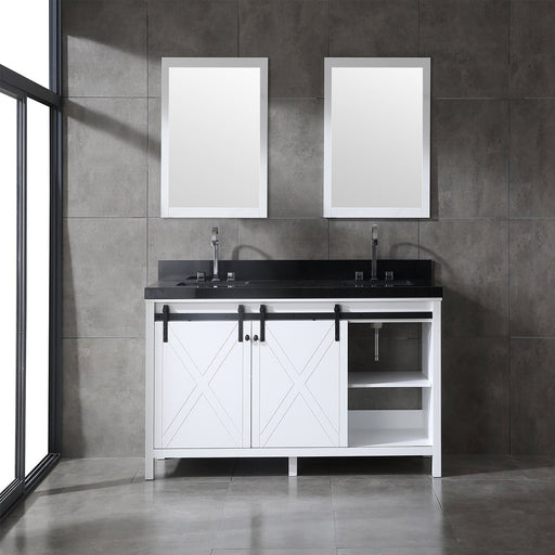 Eviva Dallas 72 in. White Bathroom Vanity with Absolute Black Granite Countertop