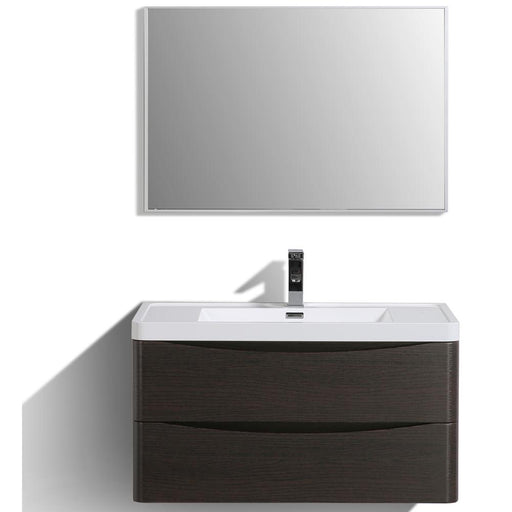 Eviva Smile 36" Modern Bathroom Vanity Set with Integrated White Acrylic Sink
