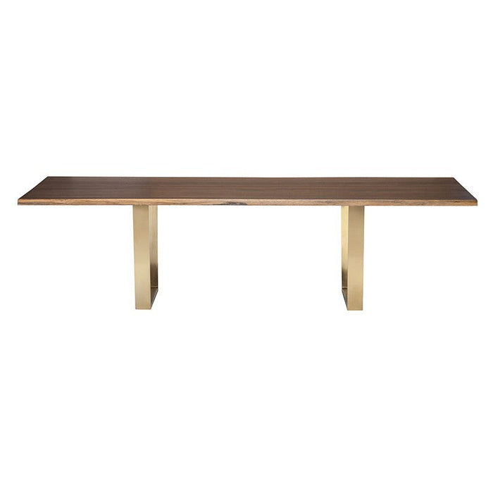Nuevo Living Versailles 112" Dining Table in Gold/Seared HGNA343