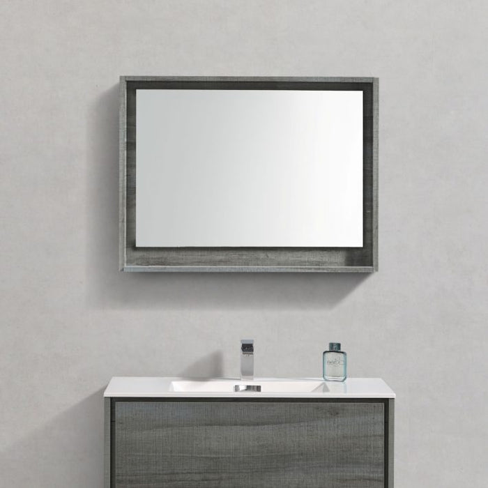 KubeBath Bosco 36" Framed Mirror With Shelve