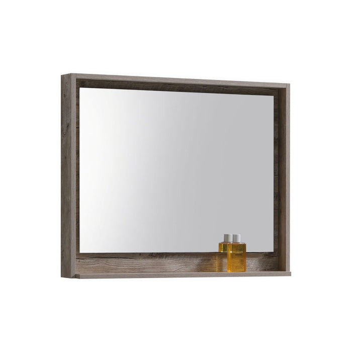 KubeBath Bosco 36" Framed Mirror With Shelve