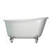 Cambridge Plumbing Cast Iron Swedish Slipper Tub 54" X 30" with no Faucet Drillings and Complete Brushed Nickel Free Standing English Telephone Style Faucet with Hand Held Shower Assembly Plumbing Package SWED54-398684-PKG-BN-NH