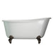 Cambridge Plumbing Cast Iron Swedish Slipper Tub 58" X 30" with No Faucet Drillings and Complete Brushed Nickel Plumbing Package SWED58-398463-PKG-BN-NH