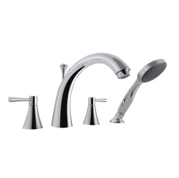 MediTub Contemporary Italian 4-Piece Roman Faucet in Chrome with Hand Shower OPFHC