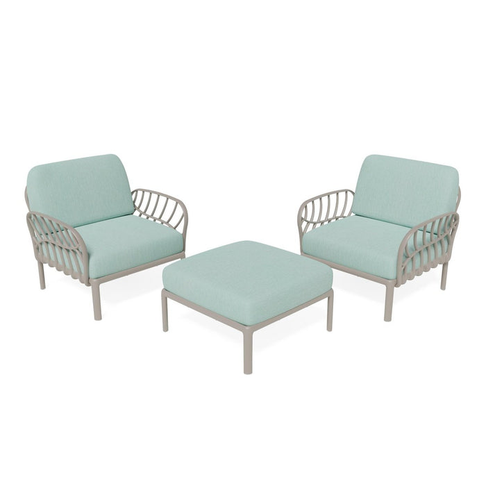 Strata Furniture Dahlia Patio Set Chairs and Ottoman ODACCOGM