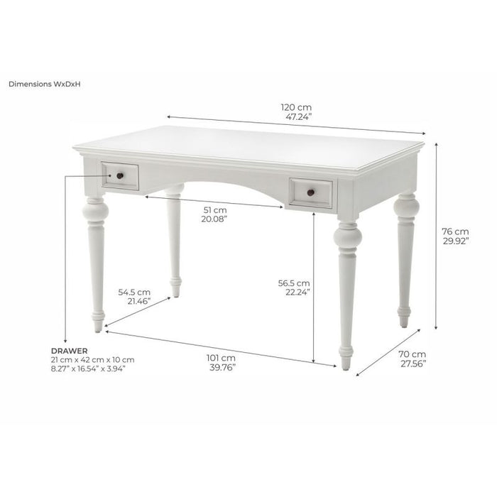 NovaSolo Provence 47 Inch Desk White T773