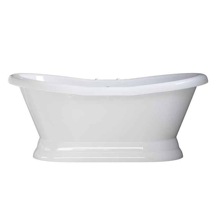 Cambridge Plumbing USA Quality 68 Inch Double Slipper Pedestal Tub with Contiuous Rim USA-ADES-PED-DH