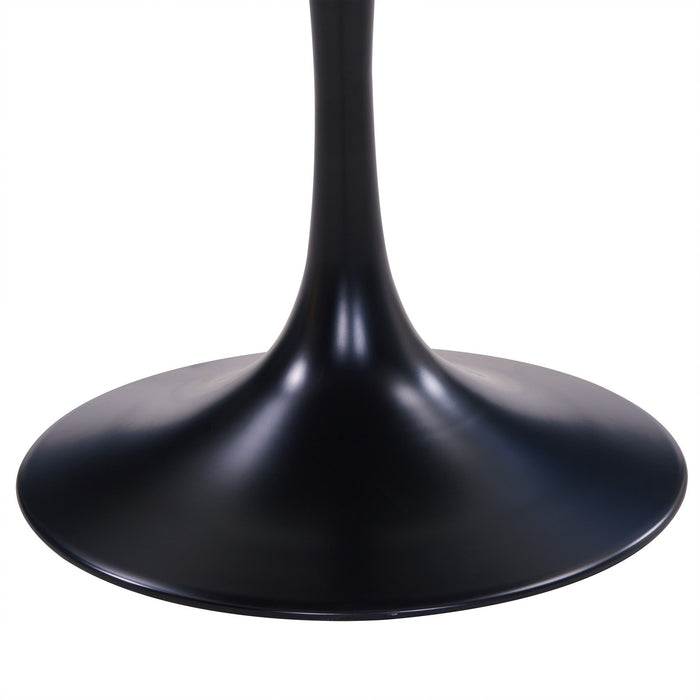 New Pacific Direct Allie 39" Striped Ebony Wood Veneer Round Dining Table 6300054