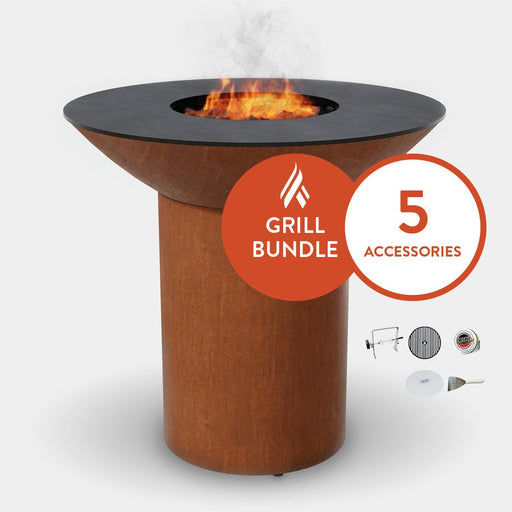 Arteflame Classic 40" Grill with a High Round Base Home Chef Bundle With 5 Grilling Accessories.