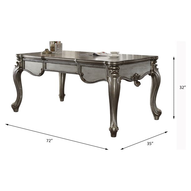 Acme Furniture Versailles Executive Writing Desk in Antique Platinum Finish 92820