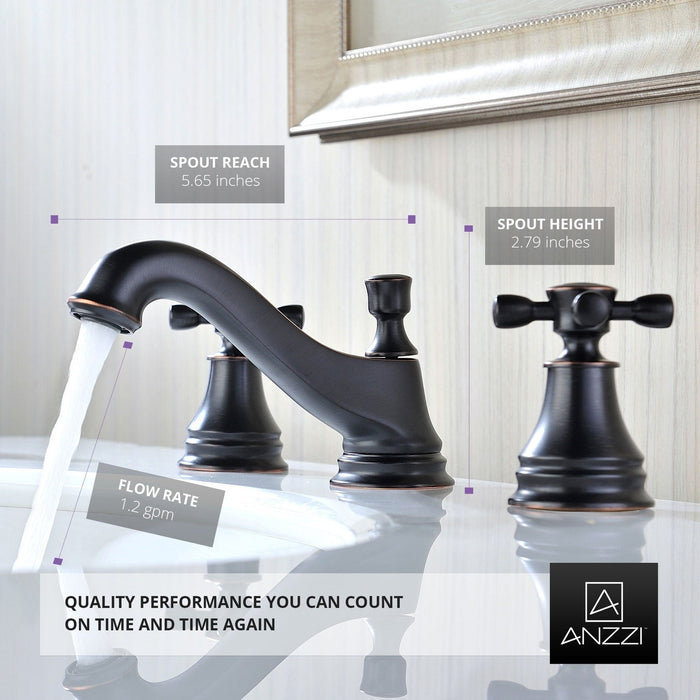 ANZZI Melody Series 3" Widespread Mid-Arc Bathroom Sink Faucet