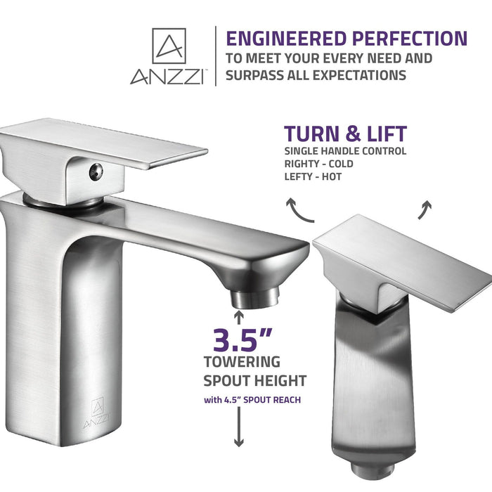 ANZZI Promenade Series 4" Single Hole Bathroom Sink Faucet