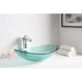 ANZZI Tale Series 21" x 15" Deco-Glass Oval Shape Vessel Sink in Lustrous Green Finish with Polished Chrome Pop-Up Drain LS-AZ8121
