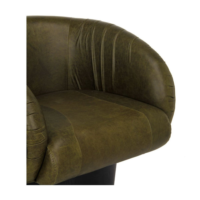 Union Home Rotunda Chair - Green Leather LVR00677