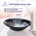 ANZZI Chrona Series 18" x 18" Deco-Glass Round Vessel Sink in Silver Bust Finish with Polished Chrome Pop-Up Drain LS-AZ212