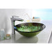 ANZZI Chrona Series 18" x 18" Deco-Glass Round Vessel Sink in Emerald Bust Finish with Polished Chrome Pop-Up Drain LS-AZ213