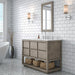 Water Creation Oakman 48" Double Sink Carrara White Marble Countertop Bath Vanity in Grey Oak with Chrome Faucet