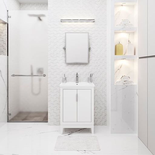 Water Creation Elise Elise 24 In. Integrated Ceramic Sink Top Vanity in Pure White