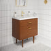 Water Creation Brandy 30" Integrated Ceramic Sink Top Vanity in Honey Walnut with Satin Gold Single Faucet