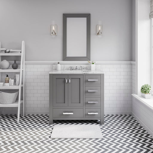 Water Creation Madison 36 Inch Wide Cashmere Grey Single Sink Bathroom Vanity From The Madison Collection MS36CW01CG-000000000