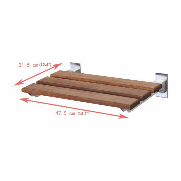 ANZZI Rochen Series 12" x 19" Foldable Teak Wood Wall-Mounted Shower Bench AC-AZ8207