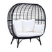 Acme Furniture Penelope Patio Lounge Chair in Cream Fabric & Black Finish OT01099