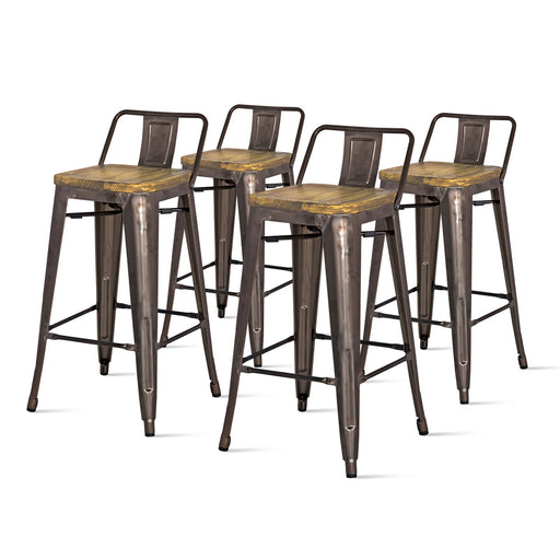 New Pacific Direct Metropolis Low Back Counter Stool, Set of 4 938533-GM