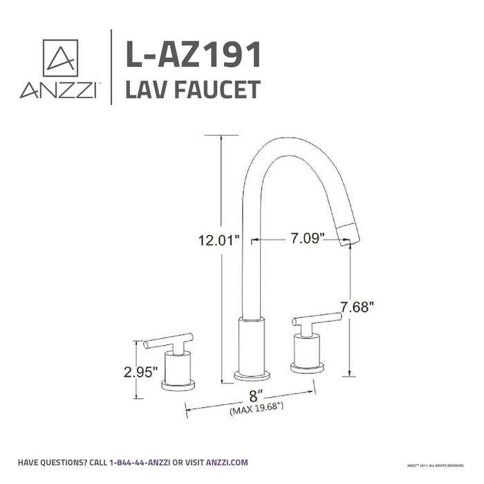 ANZZI Spartan Series 8" Widespread Bathroom Sink Faucet