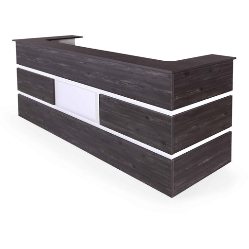 Casa Mare REBAB 90″ Reception Desk Dark Brown & White