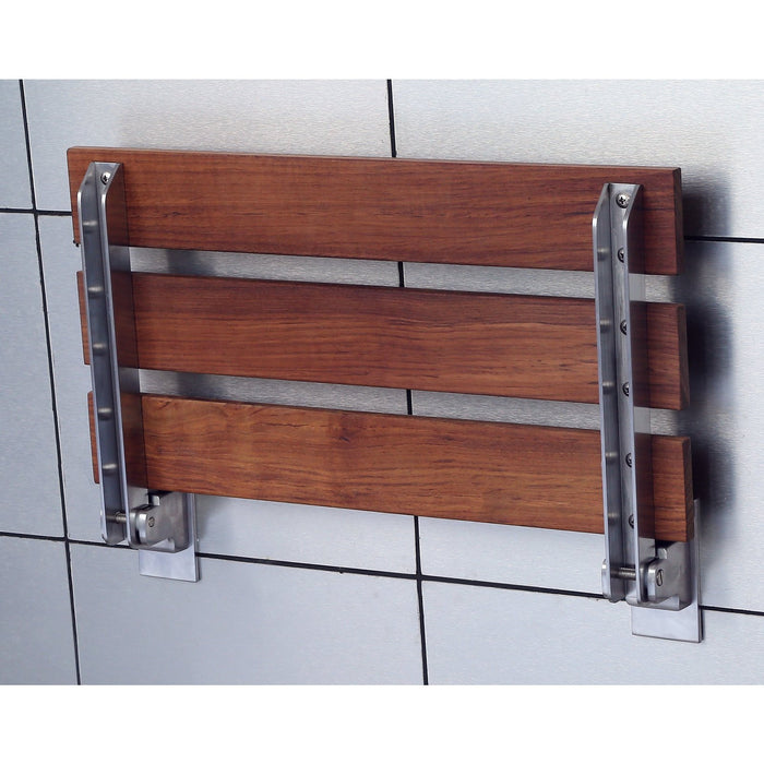 ANZZI Rochen Series 12" x 19" Foldable Teak Wood Wall-Mounted Shower Bench AC-AZ8207