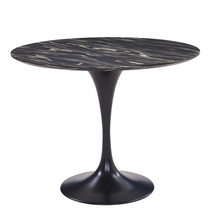 New Pacific Direct Allie 39" Striped Ebony Wood Veneer Round Dining Table 6300054