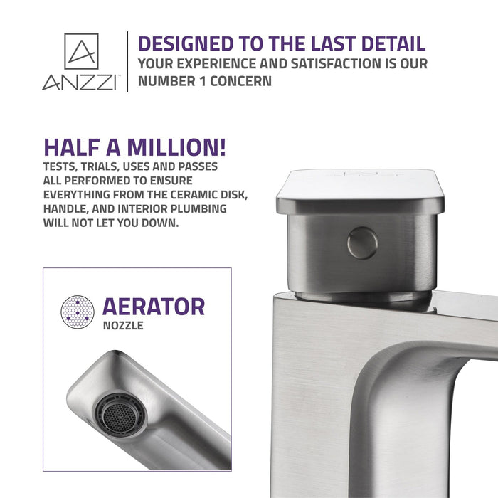 ANZZI Vibra Series 9" Single Hole Bathroom Sink Faucet