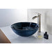 ANZZI Tempo Series 17" x 17" Deco-Glass Round Vessel Sink in Coiled Blue Finish with Polished Chrome Pop-Up Drain LS-AZ042