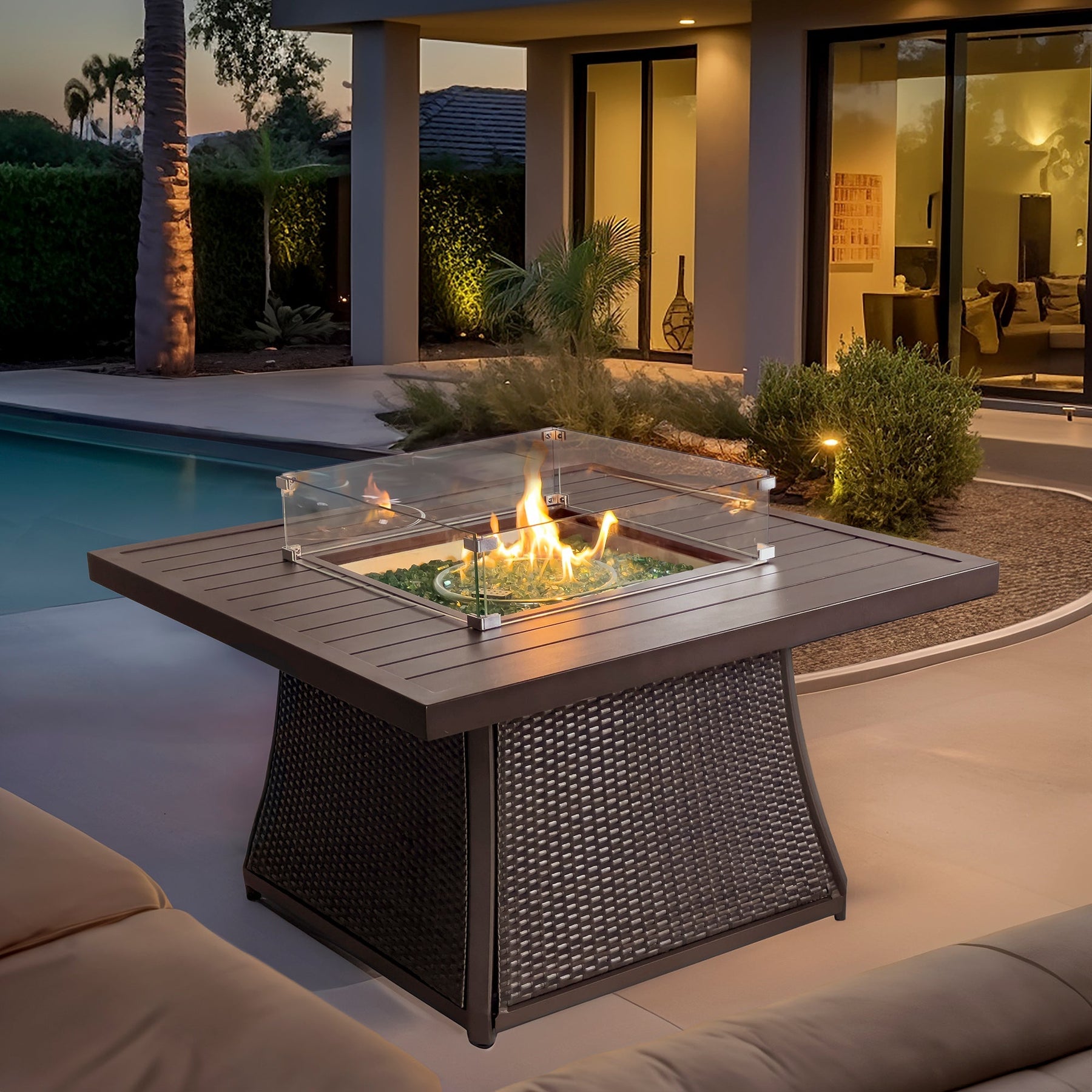 Kinger Home Uri 42" Outdoor Fire Pit Table for Patio