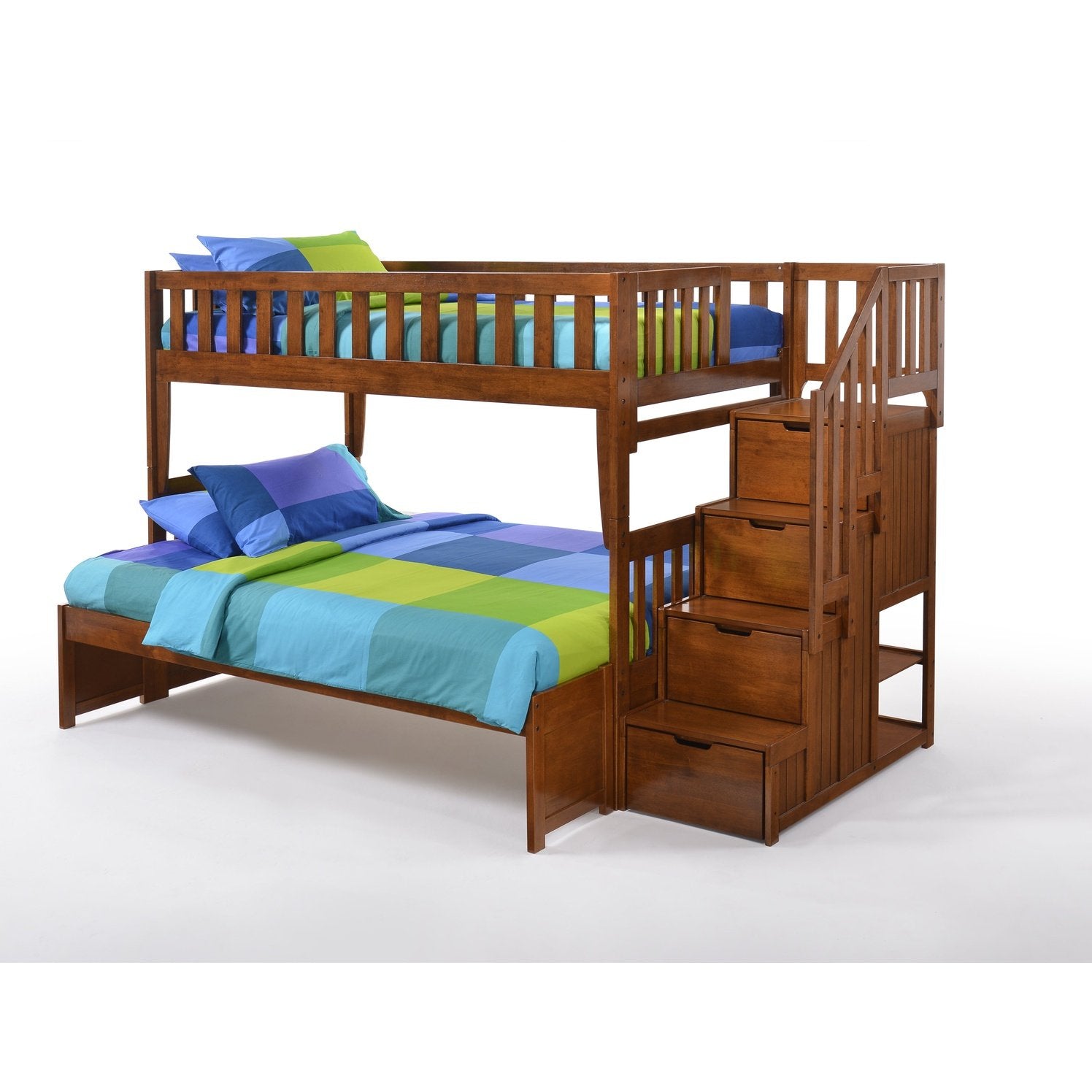 Night and Day Furniture Spices Peppermint Twin/Full Staircase Bunk Bed
