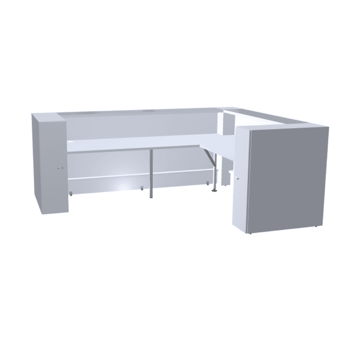MDD Valde Modern Modular Reception Desk - Corner 114.4" x 86.9" LAV17L